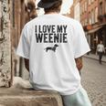Dachshund Dog I Love My Weenie Dad Mom Dog Lover Men's Back Print T-Shirt Dachshund Dog I Love My Weenie Dad Mom Dog Lover Men's Back Print T-Shirt