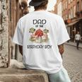 Dad Of The Birthday For Boy Barnyard Farm Animals Party Men's Back Print T-Shirt Dad Of The Birthday For Boy Barnyard Farm Animals Party Men's Back Print T-Shirt