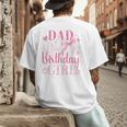 Dad Of The Birthday Girl Bow Cute Pink Matching Family Party Men's Back Print T-Shirt