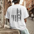 Dad Patriotic American USA Flag Father's Day Dad Men's Back Print T-Shirt