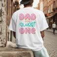 Dad Sweet One 1st First Birthday Matching Family Donut Men's Back Print T-Shirt Dad Sweet One 1st First Birthday Matching Family Donut Men's Back Print T-Shirt
