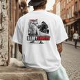 Daddysaurus T-Rex Dad Dinosaur Daddy Saurus Fathers Day Men's Back Print T-Shirt