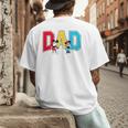 Disney Mickey And Friends Mickey Minnie Dad Collegiate Logo Men's Back Print T-Shirt