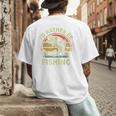 Fishing I'd Rather Be Fishing Bass Fish Dad Jokes Men's Back Print T-Shirt