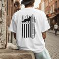German Shepherd Dad Vintage Flag Patriotic Dog Men's Back Print T-Shirt