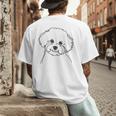 Line Art Dad Mom Dog Bichon Frise Men's Back Print T-Shirt