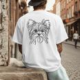 Line Art Dad Mom Dog Teecup Yorkie Men's Back Print T-Shirt Line Art Dad Mom Dog Teecup Yorkie Men's Back Print T-Shirt