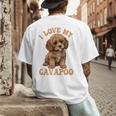 I Love My Cavapoo For Mom Dad Kids Men's Back Print T-Shirt