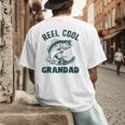 Reel Cool Grandad Fishing Grandpa Vintage Style Men's Back Print T-Shirt