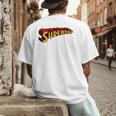 Super Dad Superdad Superhero Dad Men's Back Print T-Shirt