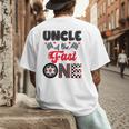 Uncle Of The Fast One Car Racing Dad 1St Birthday Boy Men's Back Print T-Shirt Uncle Of The Fast One Car Racing Dad 1St Birthday Boy Men's Back Print T-Shirt