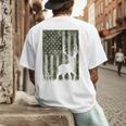 US Flag Deer Elk Buck Camoflage Hunting Hunter Dad Grandpa Men's Back Print T-Shirt