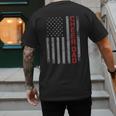 American Flag Cheer Dad Vintage Patriotic Father Cheerleader Men's Back Print T-Shirt