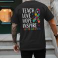 Autism Awareness Ribbon Mom Dad Kids Autistic Support Autism Men's Back Print T-Shirt Autism Awareness Ribbon Mom Dad Kids Autistic Support Autism Men's Back Print T-Shirt
