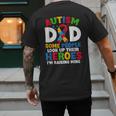Autism Dad Puzzle Ribbon Proud Son Hero Autism Awareness Men's Back Print T-Shirt