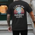 Axolotl Kids Teens Retro Sunset I Love My Daddy Men's Back Print T-Shirt
