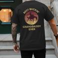Best Buckin' Granddaddy Western Rodeo Cowboy Bucking Horse Men's Back Print T-Shirt