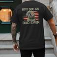 Best Shih Tzu Dad Ever Tshirt Dog Lover American Flag Men's Back Print T-Shirt