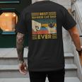 Best Siamese Cat Dad Ever Retro Vintage Sunset Men's Back Print T-Shirt