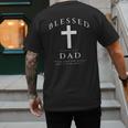 Blessed Dad Christian Men James 1 17 Scripture Quote Cross Men's Back Print T-Shirt