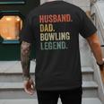Bowler Husband Dad Bowling Legend Father's Day Men's Back Print T-Shirt