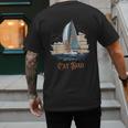 Cat Dad Vintage Catamaran Sailing Men's Back Print T-Shirt