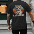 Cat Daddy Shirt Men Cat Lover Dad Fathers Day Men's Back Print T-Shirt