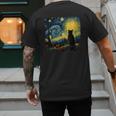 Cat Starry Night Van Gogh Cat For Cat Lover Cat Mom Cat Dad Men's Back Print T-Shirt