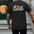 The Catfather Cat Dad Father's Day Cat Lover Men's Back Print T-Shirt