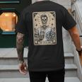Cheer Dad Tarot Card Skeleton Cheerleading Fathers Day Men's Back Print T-Shirt