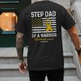 Childhood Cancer Survivor Support Step Dad Of A Warrior Men's Back Print T-Shirt Childhood Cancer Survivor Support Step Dad Of A Warrior Men's Back Print T-Shirt