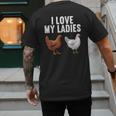 Cool Chicken Art For Men Women Dad Rooster Chicken Farmer Men's Back Print T-Shirt