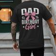 Coquette Pink Bow Men Dad Of The Birthday Girl Men's Back Print T-Shirt