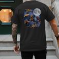 Crested Gecko Moon Retro Reptile Mom Dad Breeder Lover Men's Back Print T-Shirt