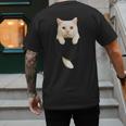 Cute Cat Pocket Cat Mom Cat Dad Cat Lover Men's Back Print T-Shirt