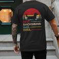 Dachshund Long Haired Best Dad Ever Dog Vintage Retro Men's Back Print T-Shirt
