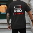 Dad Of 2 Girls Low Battery Daddy Of Two Girls Father Men's Back Print T-Shirt