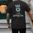 Dad Of The Birthday Boy Donut Theme Party Blue Father Men's Back Print T-Shirt Dad Of The Birthday Boy Donut Theme Party Blue Father Men's Back Print T-Shirt