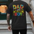 Dad Of The Birthday Boy Master Builder Kids Building Blocks Men's Back Print T-Shirt