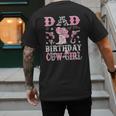 Dad Of The Birthday Cowgirl Pink Disco Rodeo Western Men's Back Print T-Shirt