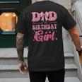 Dad Of The Birthday Girl Family Pink Coquette Bow Men's Back Print T-Shirt
