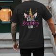Dad Of The Birthday Girl Father Unicorn Birthday Small Men's Back Print T-Shirt