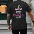 Dad Of The Birthday Girl Matching Family Unicorn Party Men's Back Print T-Shirt