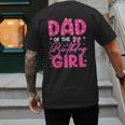 Dad Of The Birthday Girl Pink Bow Birthday Girl Family Men's Back Print T-Shirt