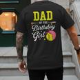 Dad Of The Birthday Girl Softball Player Theme B-Day Daddy Men's Back Print T-Shirt