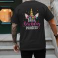 Dad Of The Birthday Princess Father Unicorn Birthday Men's Back Print T-Shirt