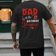 Dad Of The Birthday Princess Strawberry Theme Bday Party Men's Back Print T-Shirt