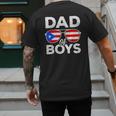 Dad Of Boys Fathers Day Retro Puerto Rico Flag Boricua Dad Men's Back Print T-Shirt