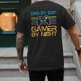 Dad By Day Gamer By Night Video Games Lover Gamer Dad Men's Back Print T-Shirt