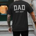 Dad Est 2017 Custom Dad Personalized Fathers Day Customized Men's Back Print T-Shirt